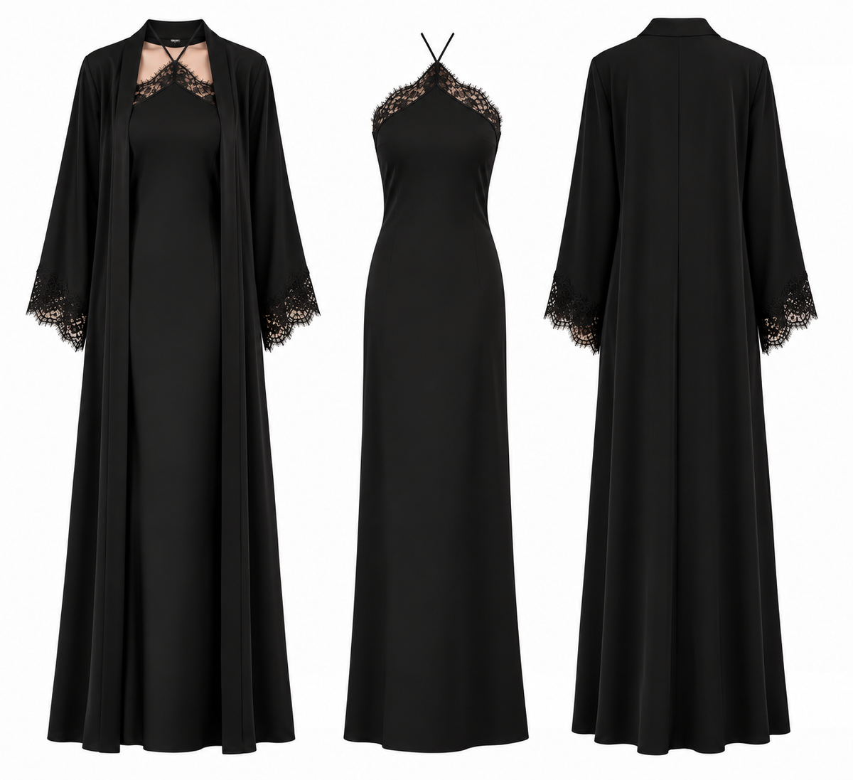 Ensemble Abaya Noire Dentelle