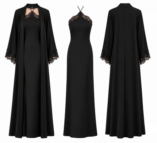 Ensemble Abaya Noire Dentelle